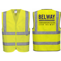 Hi Vis Vests - Zip & Reflective Tape - Yellow - (S)